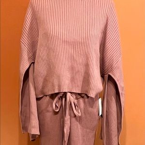Sweater with matching pants tie waist pants split arm sweater this is a set